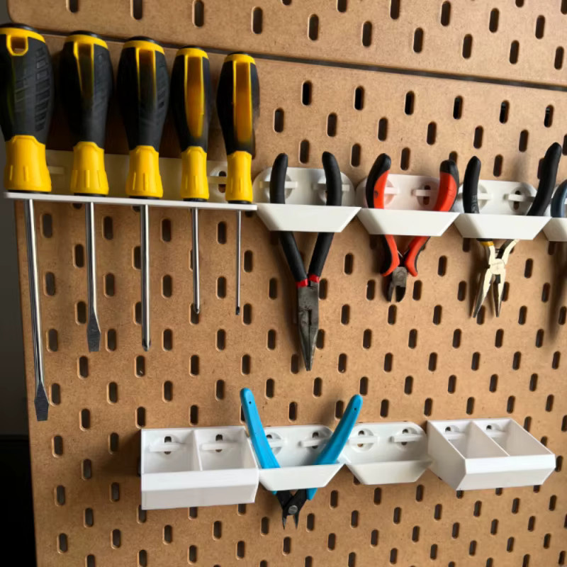 Schraubendreher-Halterung für Skadis Pegboard zur Wandmontage als Werkzeugorganizer für Werkstatt und Garage in Schwarz oder Weiß - Bild 2