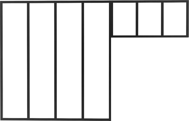 Vente-unique Glaswand Bayview in Schwarz aus Aluminium und Glas, Breite: 120 cm, Höhe: 130 cm, Tiefe: 120 cm - Bild 1