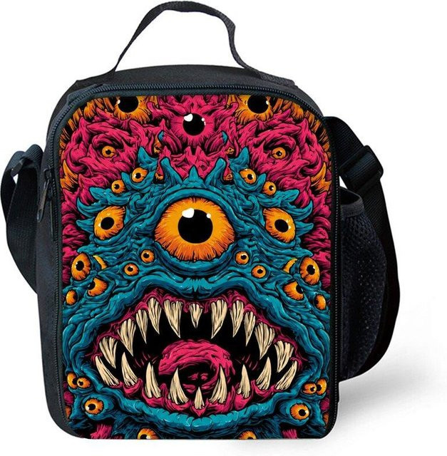 Isolierte Lunchtasche mit Einäugiges Monster-Druck von Fancy Style Studio in Schwarz - Bild 1