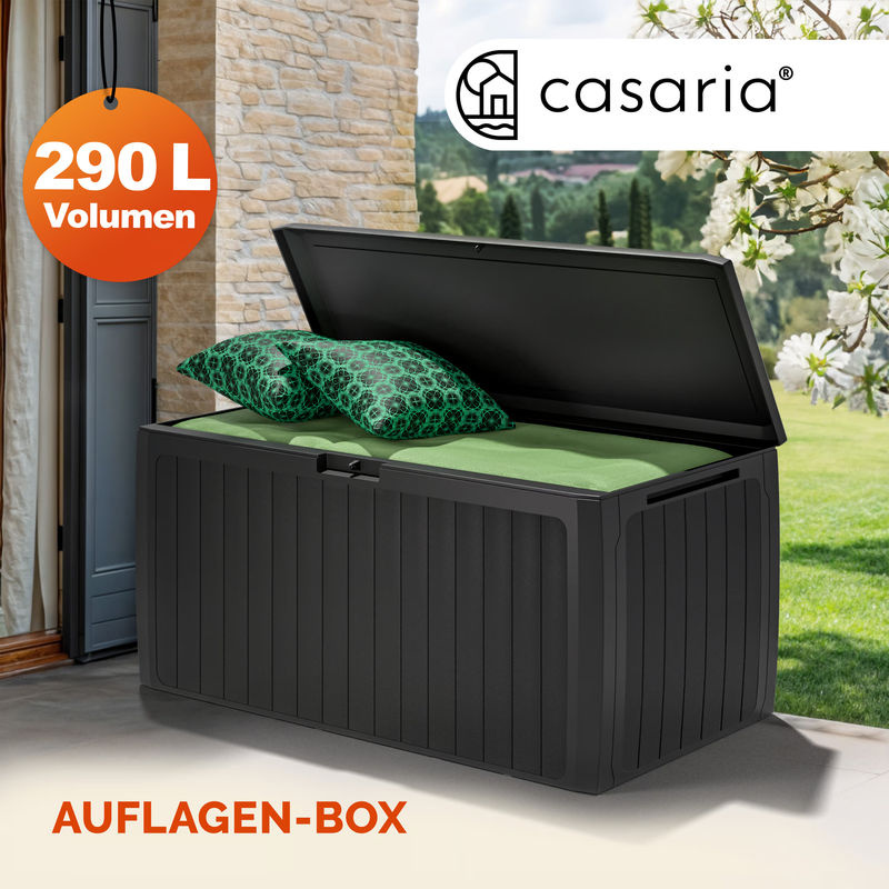 CASARIA Gartenbox Board Plus Anthrazit mit Rollen wetterfest 290L B: 117,0 cm, H: 60,0 cm - Bild 3