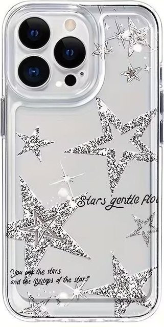 Transparente Handyhülle mit glänzendem Sternenmuster aus weichem TPU für iPhone 11 bis iPhone 17 Pro Max von Binchi Health Electronics - Bild 1