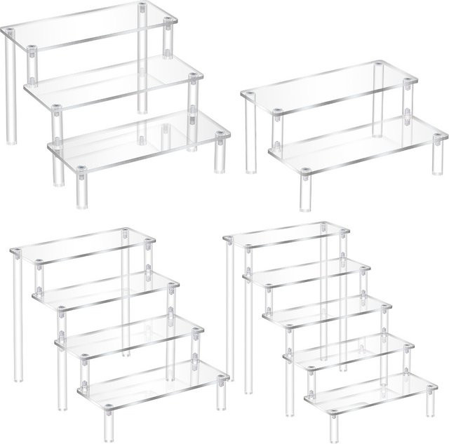 Transparenter Acryl-Präsentationsständer mit 1 bis 5 Etagen als Display-Riser-Rack für Cupcakes, Parfüm, Puppen und Sammlerfiguren wie Amiibo oder Funko POP - Bild 1