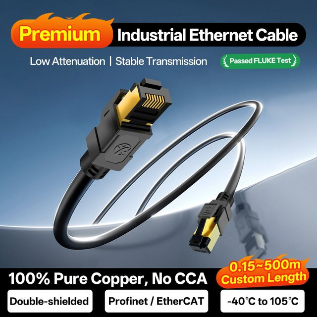 BYXGD CAT6A Industrielles Ethernet-Kabel S/FTP mit RJ45 für 10Gbps, POE und PLC - Bild 1