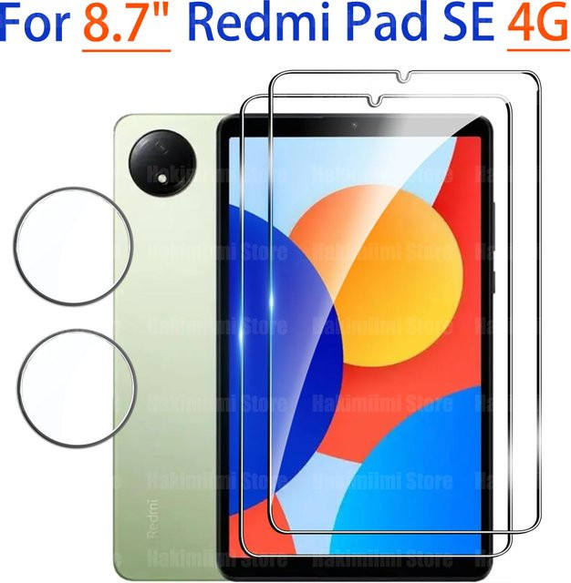 Xiaomi Displayschutzfolie aus gehärtetem Glas für Redmi Pad SE 4G 8,7 Zoll 2024, transparent, inklusive Rückfahrkamera-Schutz, Anti-Fall und Anti-Kratzer - Bild 1