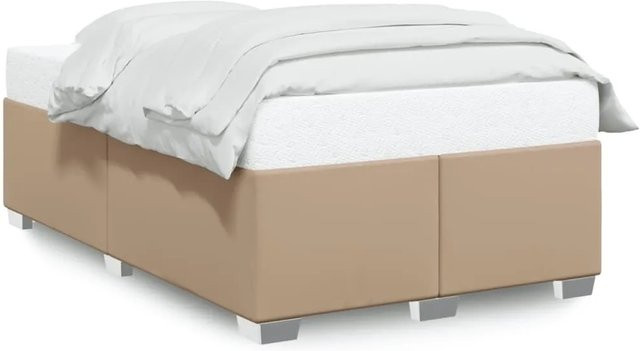 vidaXL Bettgestell aus Kunstleder in Cappuccino-Braun mit Polsterrahmen, B/T/H: 120 x 190 cm - Bild 1
