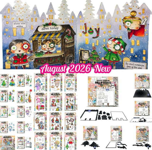 Aall& Create Weihnachts-Stempel mit Cartoon-Mädchen, Santa und Weihnachtsbaum für DIY Scrapbooking, Journaling und Kartenherstellung, Mehrfarbig - Bild 1