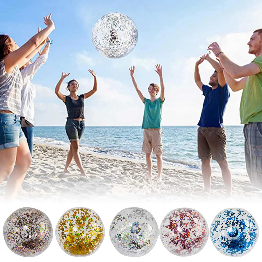 OONBIFFY Aufblasbarer Glitzer-Strandball mit Pailletten 40cm - Bild 2
