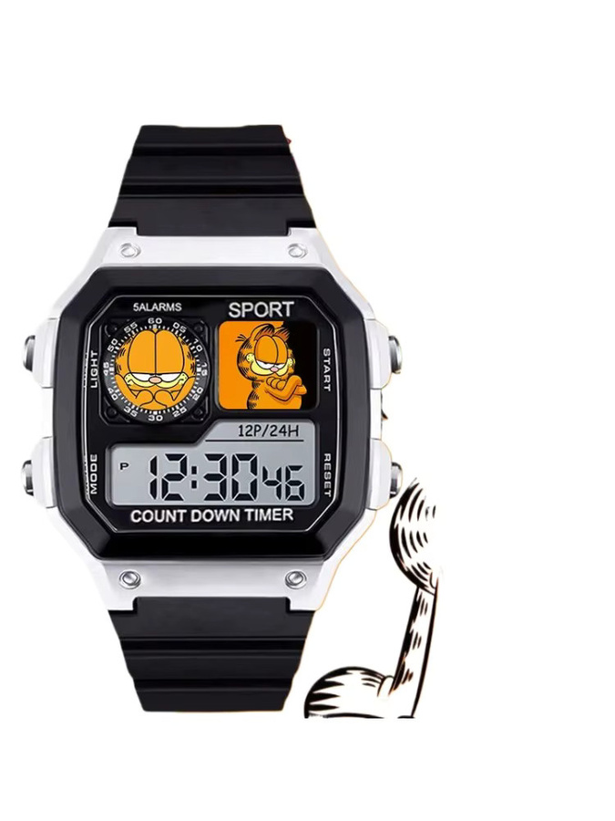 Garfield Digitaluhr, Quarz, Silikon, Schwarz, Unisex - Bild 2