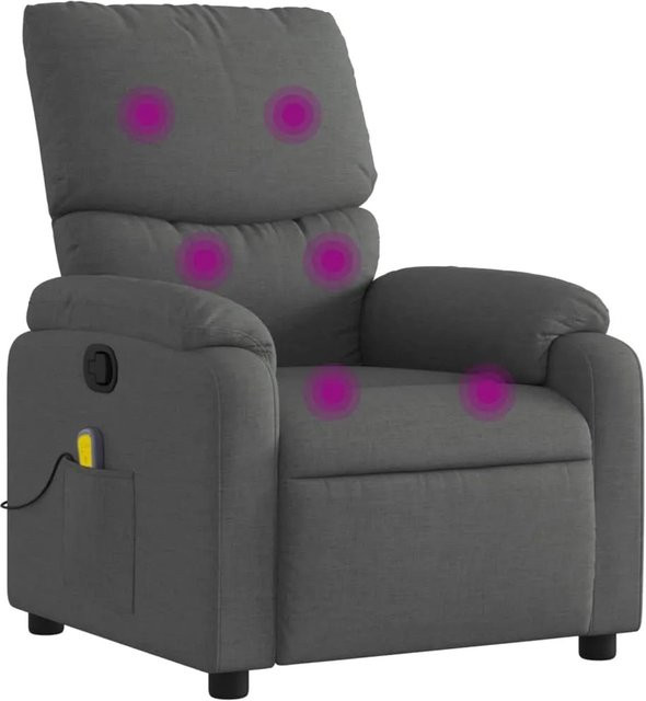 vidaXL Massagesessel Modell 7 in Dunkelgrau aus Samt mit Armlehnen - Bild 1