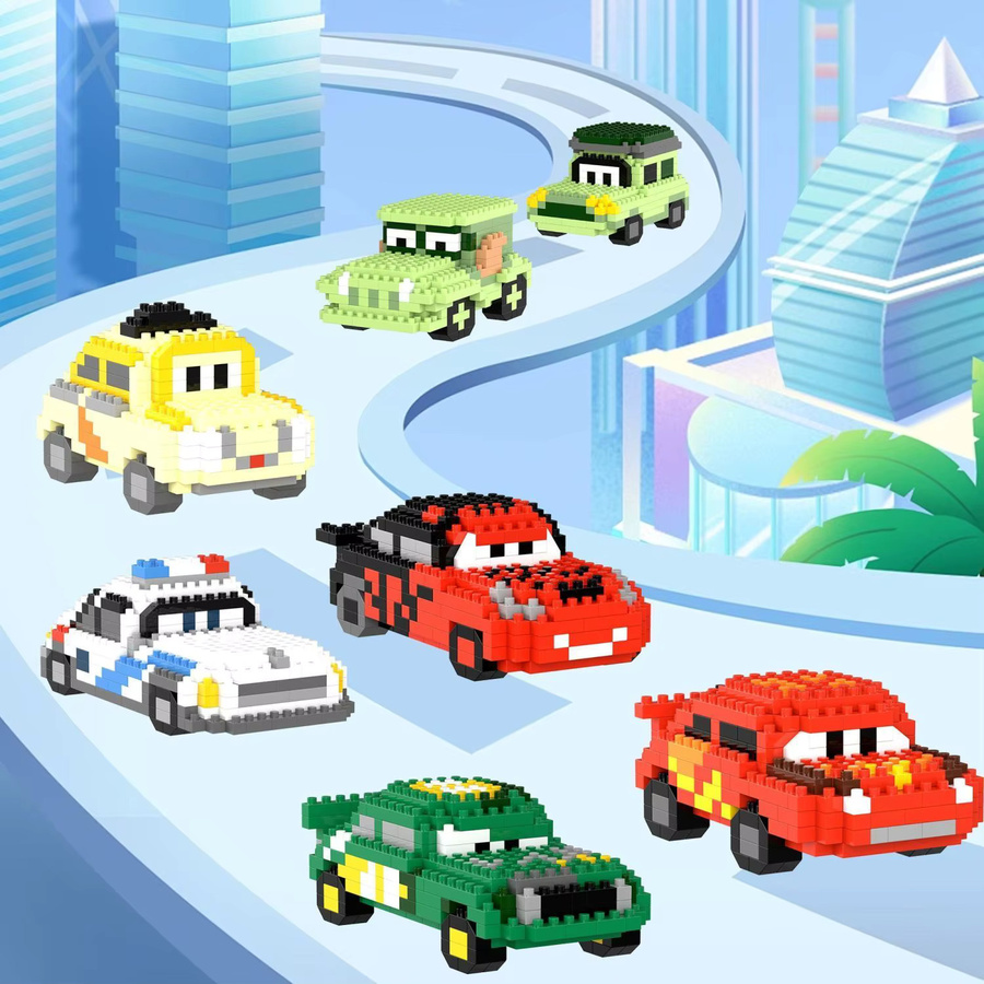 52TOYS Disney Cars Bausteine Set mit Lightning McQueen, Jackson Storm und Sally Carrera in Mehrfarbig - Bild 3