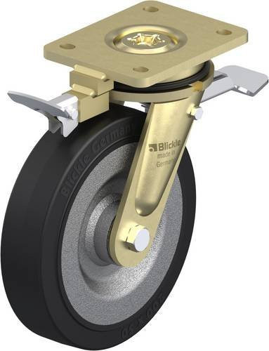 Blickle Lenkrolle LS-SE 200K-ST-RI4 mit Feststeller in Anthrazit und Schwarz, Tragfähigkeit: 600 kg, Rad-Durchmesser: 20 cm - Bild 1
