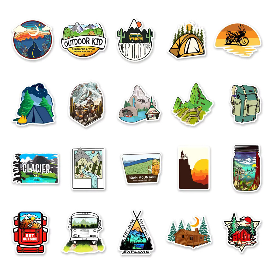 50 Stück Wasserdichte Graffiti Aufkleber für Outdoor, Camping und Landschaft von BulingBulingStickers in Multicolour - Bild 4