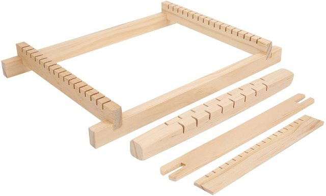 TOMTOP JMS DIY Mini Traditionellen Holz Weben Maschine, Lernspielzeug, Holz - Bild 1
