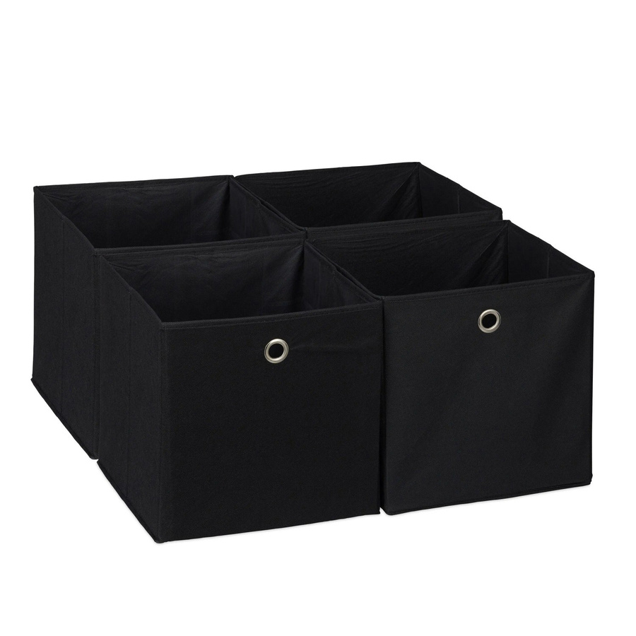 Relaxdays Faltbox 4er Set aus Polyester in Schwarz, B/T/H: 30 x 30 x 30 cm - Bild 2