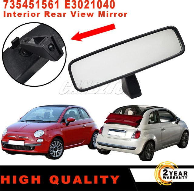 CANDZTON Universeller Innenrückspiegel Schwarz für Fiat 500, 500C und Ford KA RU8 - Bild 1