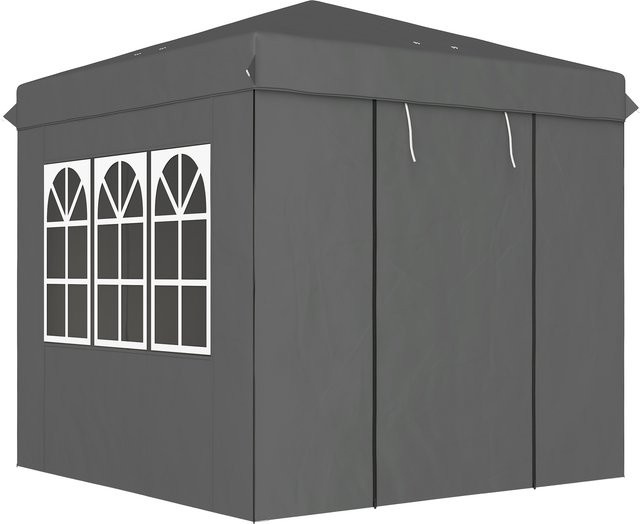 Outsunny Pavillon Dunkelgrau mit 4 Seitenteilen B/H/L: 250 x 268 x 250 cm - Bild 1