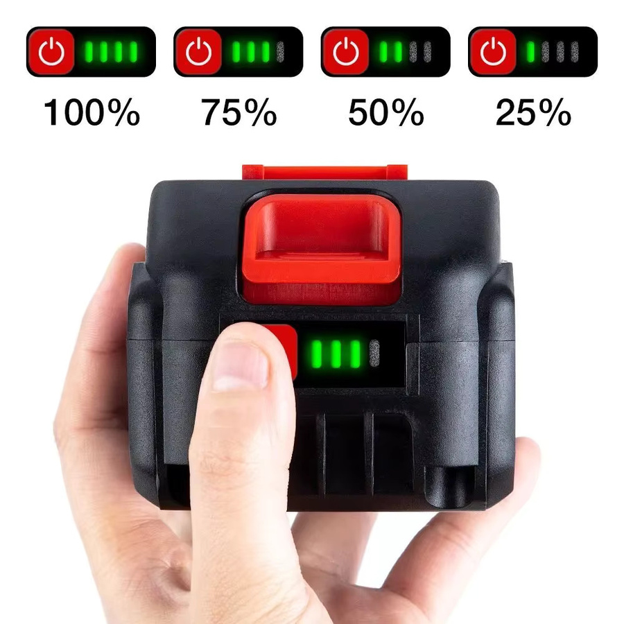 Aleaivy 21V Lithium-Ionen-Akku mit Leistungsanzeige in Schwarz, kompatibel mit Makita 21V - Bild 4
