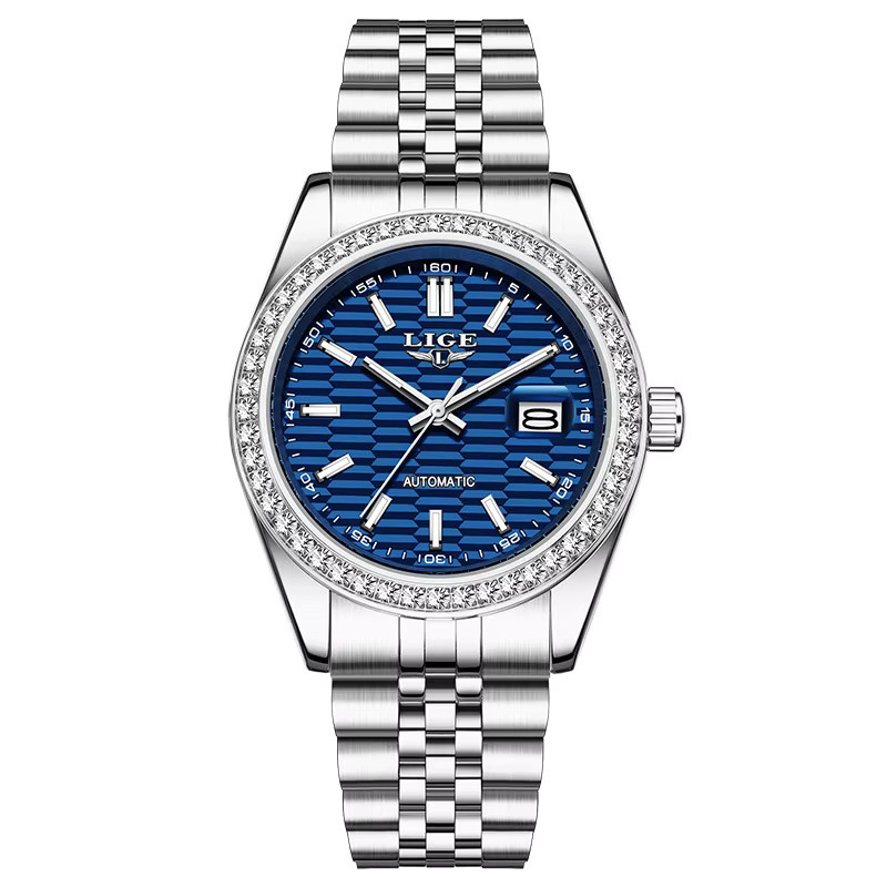 LIGE Armbanduhr Automatik, Edelstahl, Silber, Herren - Bild 5