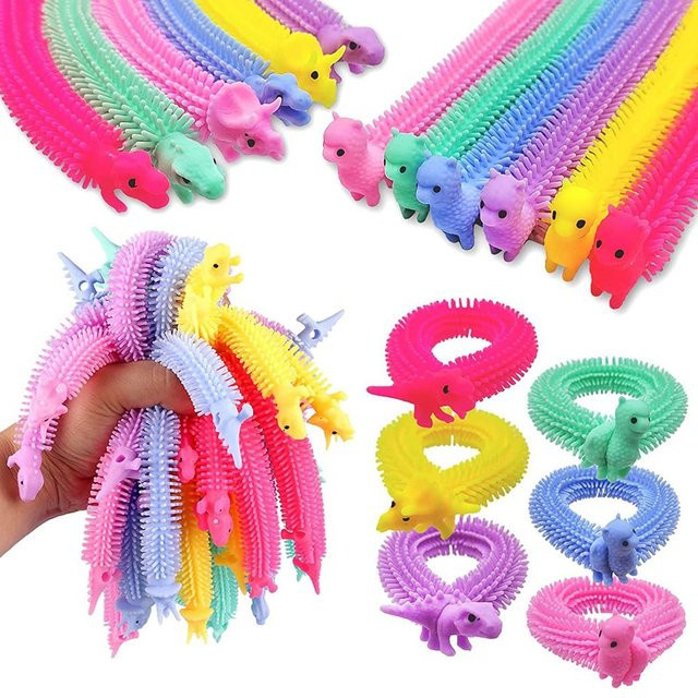 5 Stück Fidget-Spielzeuge, bunte dehnbare Schnüre, sensorische Fidget-Würmer, blue - Bild 1