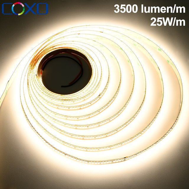 COXO LED-Streifenlicht dimmbar, SMD2835 mit 256 LEDs/m, 5 Meter, 3000 K-6000 K, Weiß - Bild 1