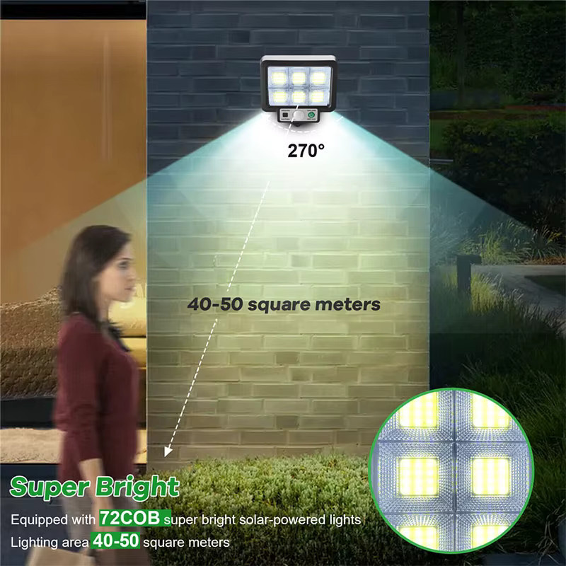 ESMARTER LED Solar Wandleuchte Schwarz mit Bewegungssensor und 3 Modi für Garten und Außenbereich - Bild 5
