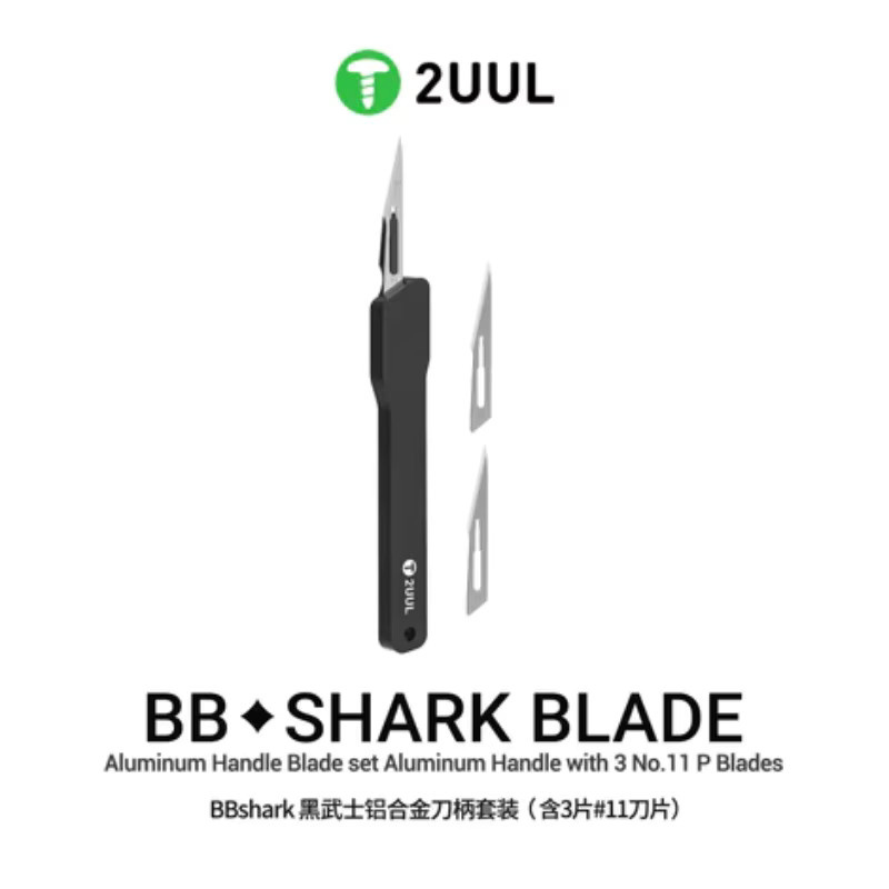 2UUL BL11 BBShark Blade Präzisionsskalpell mit Aluminiumgriff und Schnellwechselsystem für Handy-Reparatur und PCB-Schneiden - Bild 3