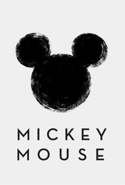 Komar Wandbild Mickey Mouse Silhouette in Schwarz, B/H: 50 x 70 cm - Bild 1