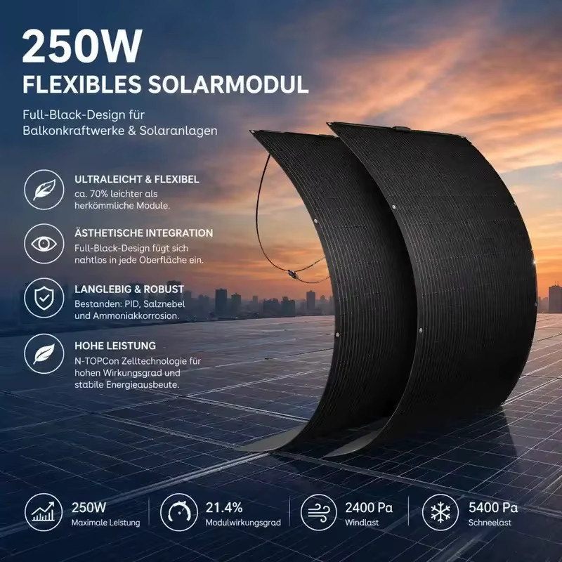 RENEPV 2x 250W Flexibles Solarmodul Full Black N-TOPCon - Bild 3