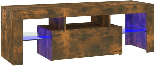 vidaXL TV-Schrank Modell 4 in Räuchereiche mit LED-Leuchten, modern, Farbe: Braun, B/T/H: 120 x 35 x 40 cm - Bild 1