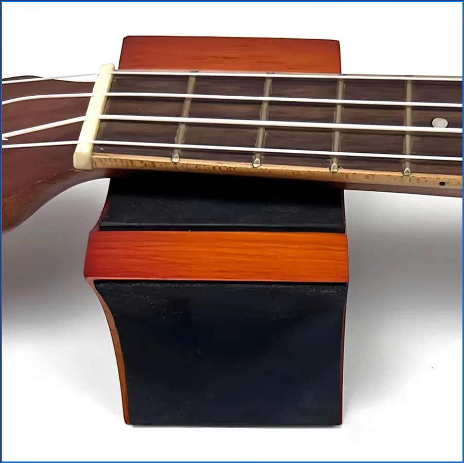 YOUYAN Professionelles Gitarrenhals-Stützkissen aus Holz mit 2-stufiger Höhenverstellung für die Reparatur von Gitarren, Geigen und Ukulelen in Braun und Rot - Bild 5