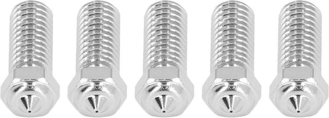 QIDI 5-teiliges 3D-Drucker-Düsenset aus Edelstahl und Messing für QIDI X Maximum 3, 1,75 mm Filament, 0,4 mm Düsenöffnung, Farbe: Grau/Silber - Bild 1