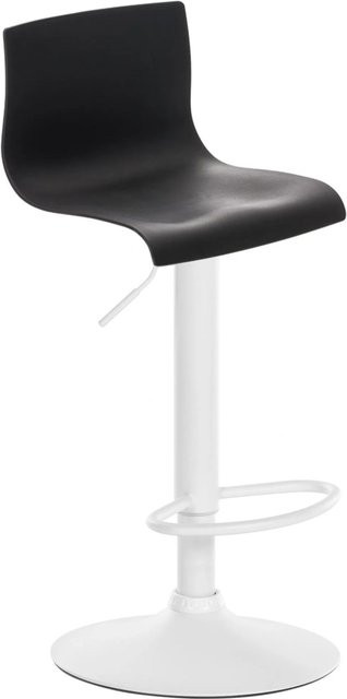 DELUKE Barhocker PESAN Barstuhl aus Kunststoff in Schwarz und Weiß, höhenverstellbar, drehbar mit Lehne, B/T/H: 39 x 36 x 84 cm - Bild 1