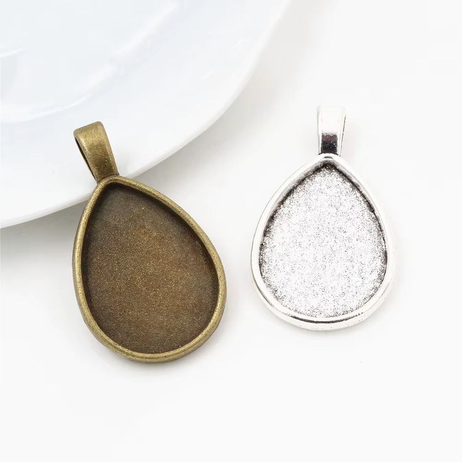 Cqhcyb Charms Anhänger, Bronze, Silber, Oval Cameo Cabochon, Unisex - Bild 1