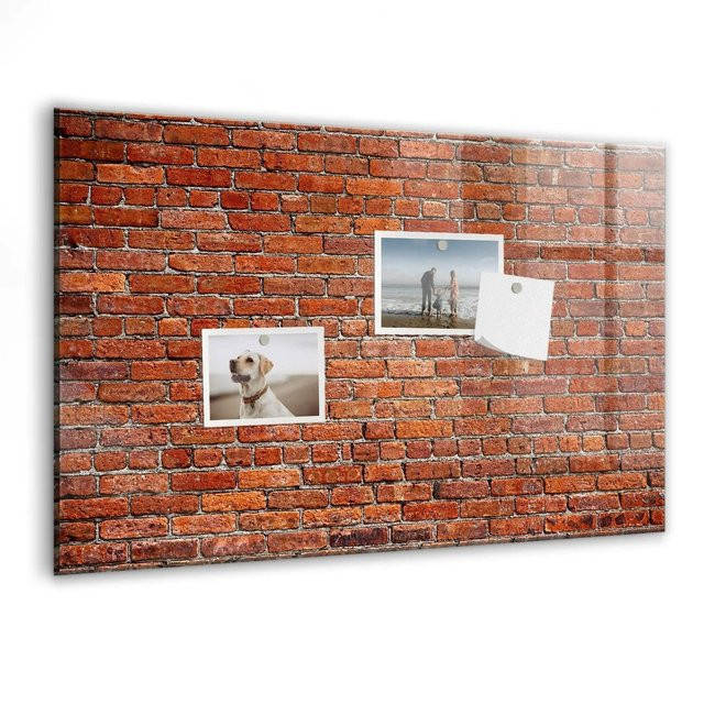 Tulup Magnettafel aus Glas Alte Backsteinmauer B: 60 cm, H: 40 cm - Bild 1
