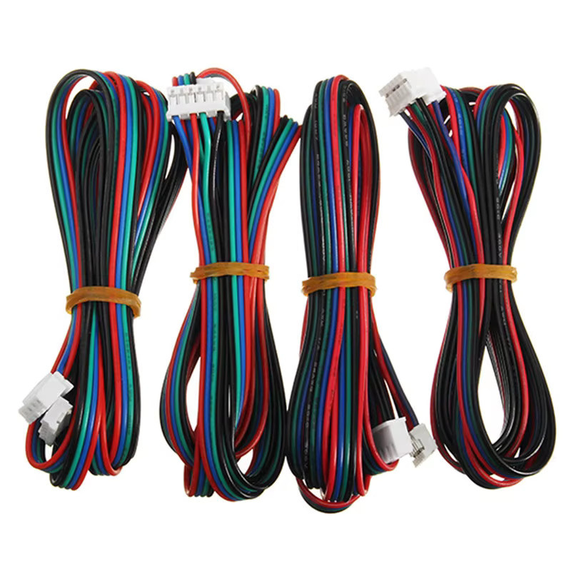4er-Set XH2.54 NEMA 17 Schrittmotorkabel für 3D-Drucker und 42 Schrittmotoren, 4-polig bis 6-polig, AWG26 DuPont-Kabel, mehrfarbig, Längen: 100 cm, 200 cm und 300 cm - Bild 3