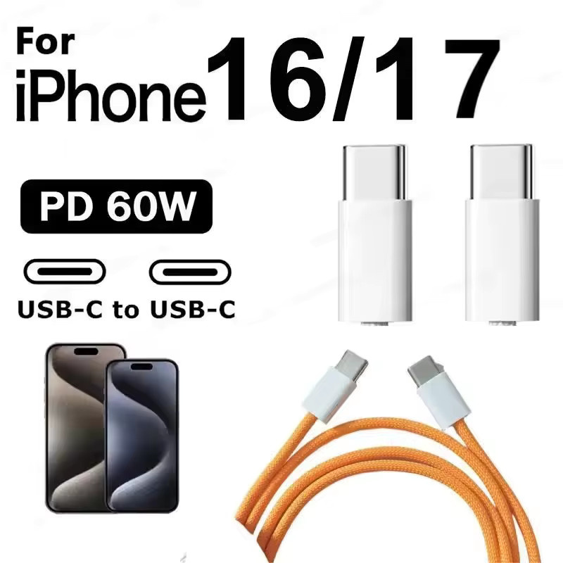 ILEPO USB-C Kabel 60 W in Orange für schnelles Laden und Datenübertragung für iPhone, Samsung, Huawei und Xiaomi - Bild 2