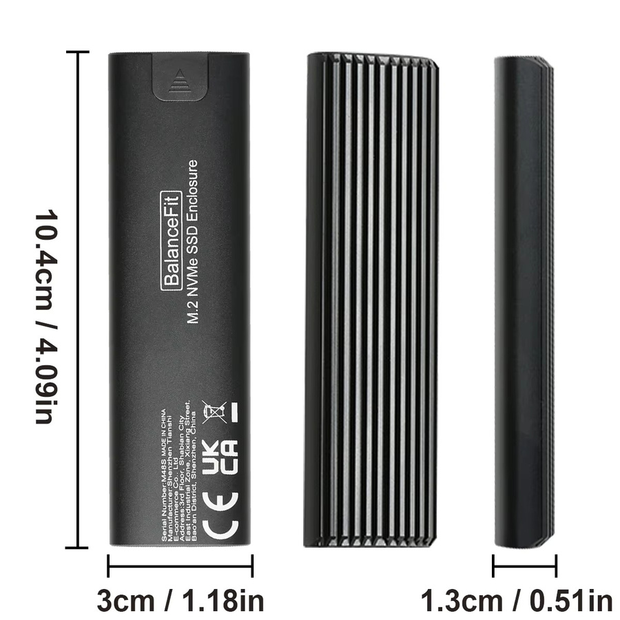 Portocol M.2 NVMe SSD-Gehäuse aus Aluminiumlegierung mit USB-C Anschluss und 10 Gbit/s Übertragungsrate für USB 3.1 Gen2 - Bild 4