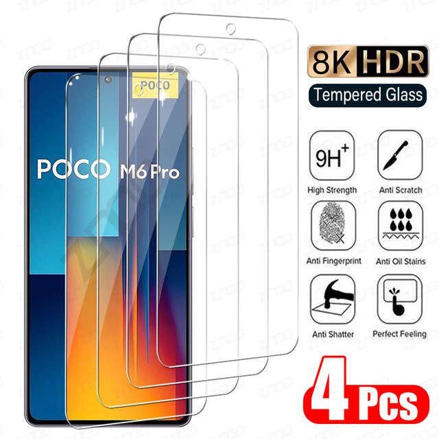 4er-Pack Gehärtetes Glas Display Schutzfolie für Xiaomi Poco M7 Pro M6 Pro M5s M4 M3 Pro M6 Plus in Transparent - Bild 1