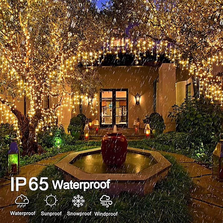 WELPUR Solar Eiszapfen Lichtkette mit 160 LEDs, 7,5 m Länge für Outdoor, Traufe, Garten und Weihnachtsdekoration - Bild 5