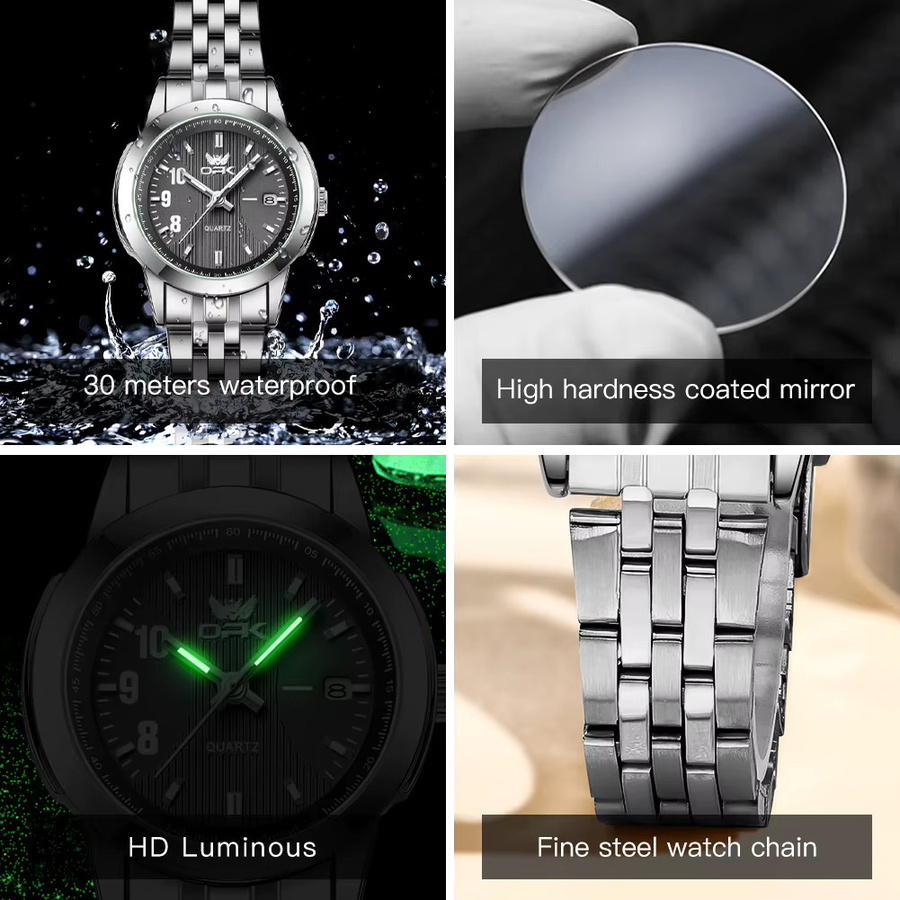 OPK Armbanduhr Edelstahl, Quarz, Schwarz, Bicolor, Damen - Bild 3