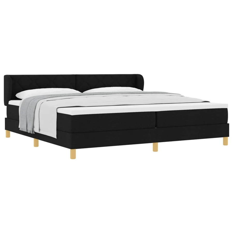 vidaXL Boxspringbett mit Matratze Schwarz Stoff B/T/H: 200 x 200 x 280 cm - Bild 2