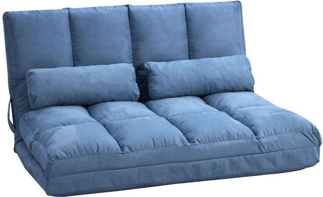 HOMCOM 2-in-1 Bodenstuhl als Bodensessel und Bett mit verstellbarer Rückenlehne, Blau - Bild 1
