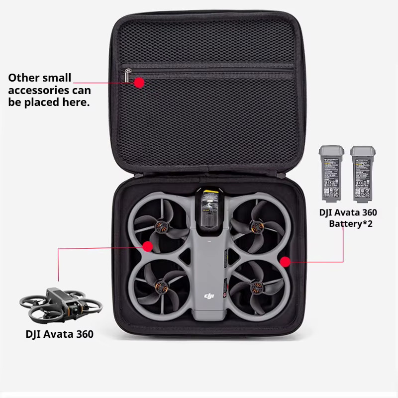 DIXSG Kameratasche für DJI Avata 360, tragbare Outdoor-Reisetasche und Schulterbox in Schwarz - Bild 3