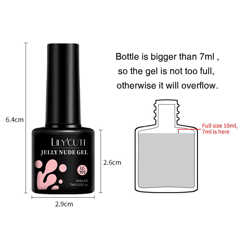 LILYCUTE Gel Nagellack, Nude Pink Peach, 7 ml, Glänzend - Bild 3