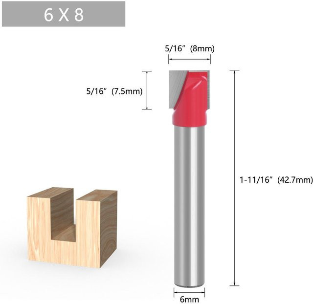 the BAY CNC Fräser Set aus Wolframstahl für die Holzbearbeitung, 6 Typen, Silber - Bild 1