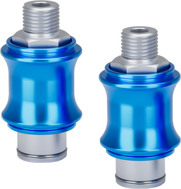 SteelShadow Pneumatisches Handschiebeventil zur Durchflussregelung in Blau, Modelle HSV-06 bis HSV-15 mit BSPT Gewinde G 1/8 1/4 3/8 1/2 - Bild 1