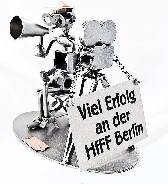 Hinz und Kunst Schraubenmännchen Regisseur oder Filmemacher aus Metall in Silber - Bild 1