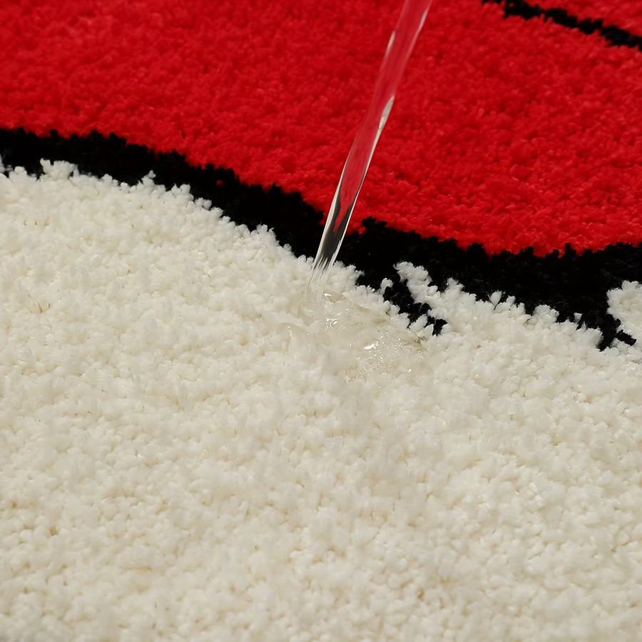 VIKAMA Weihnachtsmütze Fußmatte, rote saugfähige Badezimmer-Bodenmatte zur Weihnachtsdekoration - Bild 3