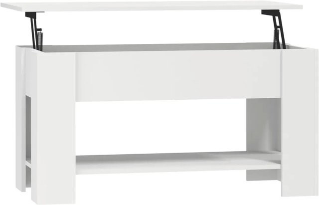 vidaXL Couchtisch Weiß mit Lift-up-Top aus Holzwerkstoff, B/T/H: 101 x 49 x 52 cm - Bild 1
