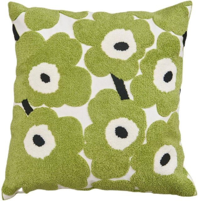 Bestickter Kissenbezug mit floralem Design von JMG Clothing in Grün, B/T: 45 x 45 cm - Bild 1
